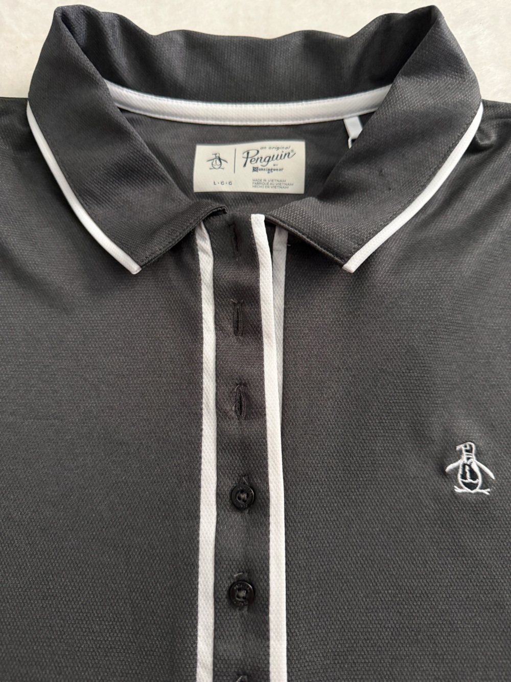 Original Penguin Charcoal Sleeveless Golf Polo Tank Top, Size L - Picture 6 of 15